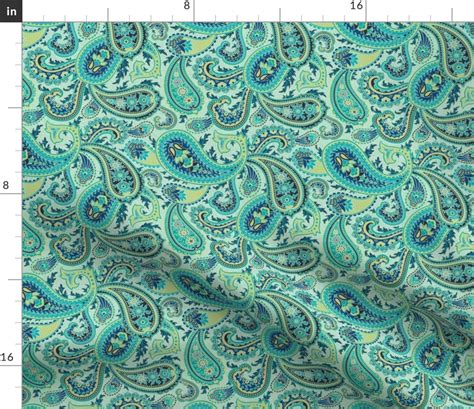 turquoise paisley fabric